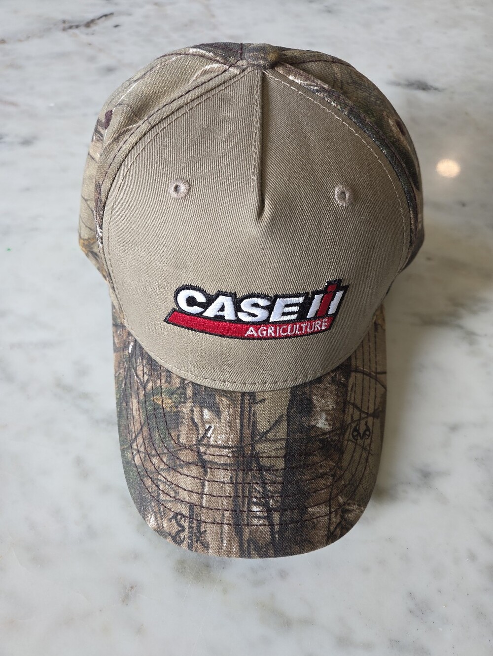 Camouflage Baseball Cap - Tan & Camo With Case IH, Nebr. Equip. Embroidery